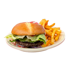 Crossroads burger - junior beef or chicken hamburger